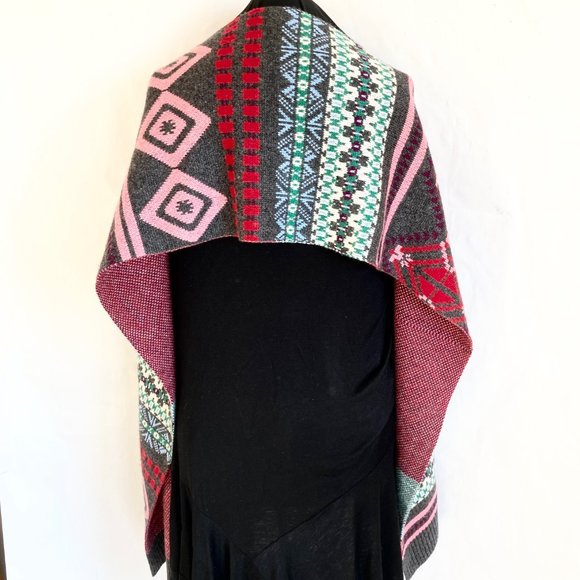 J Crew Multicolor Colorful Fair Isle Lambs Wool Cashmere Blend Scarf Extra Long - Picture 9 of 16